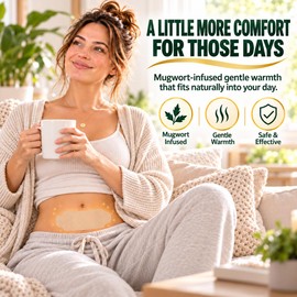 Mugwort Cramp Relief Patches for Women, 6 Pack - 8HR Herbal Heat Patches