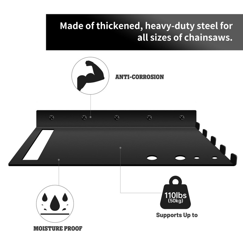 LHERUT Chainsaw Shelf Stand Holder Garage Storage Wall Organizer, Chainsaw