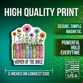 Inspirational Bible Verse Magnets - Christian Faith - Motivational Decor - Women of The Bible - 2 Pack - Made in USA - PLDFMAG4523