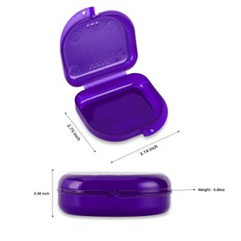 Annhua Dental Mouth Guard case Orthodontic Retainer Cases Container with Vent Holes, Denture Holder Clear Aligner Box for Household|Office|Travel - Dark Purple