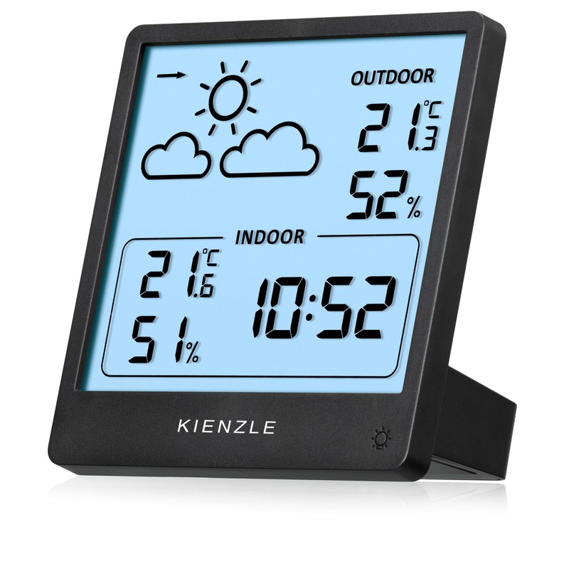Kienzle Slim Wireless Weather Station, Slim Design, Temperature and Humidity