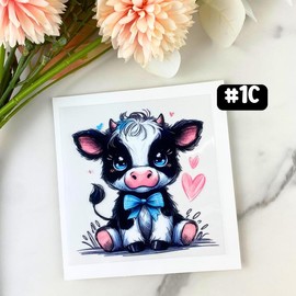UV DTF DECALS, 4" height, Cup Decals, Cup Stickers, Cup Decor:_#2 - Baby Highland Cow