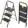 KINGRACK 3 Step Ladder, Sturdy Steel Step Stool with Safe-Lock