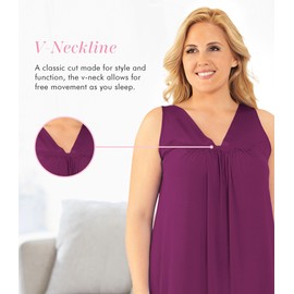 Exquisite Form Women's Coloratura Sleeveless Short Gown, Amaranth, Medium