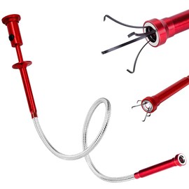 Magnetic Drain Unblocker Hair Catcher with LED Light, Flexible Strong Grabber Pick-up Tool 60cm, Retractable Claw Retriever Stick, Use to Grab Hair, Trash, Important Stuff