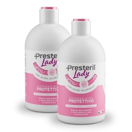 Presteril Lady Detergente Intimo Protettivo - Con Acido Ialuronico, Opuntia, Foglie di Olivo, Cranberry e D-Mannosio, Azione Lenitiva contro Fastidi e Bruciori, 250 ml x 2