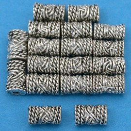 15g Rope Bali Tube Bead Antq Silver PLT 8.5mm Approx 15