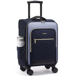 LOVEVOOK Carry On Luggage 22x14x9 Airline Approved,20 Inch Carry-on Suitcase for Women,Softside Suitcases with Wheels,Rolling Checked Luggage with TSA Lock,Lightweight Travel