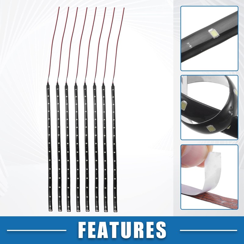 X AUTOHAUX 12V Car Interior 15 LED Strip Light 30cm