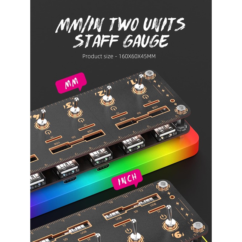 FEIFANZHE RGB Lighting Powered USB-C Docking Station, 9 Port Voice