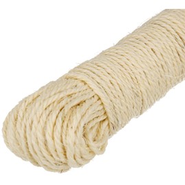 Lantelme Sisal Rope 30 Metres Long - Natural Rope Cord for Cats Scratching Post Repair Pet Supplies Griffoir Cat Tree - Robust Sisal Lead for Hobby Crafts DIY Projects and Outdoor Gardening