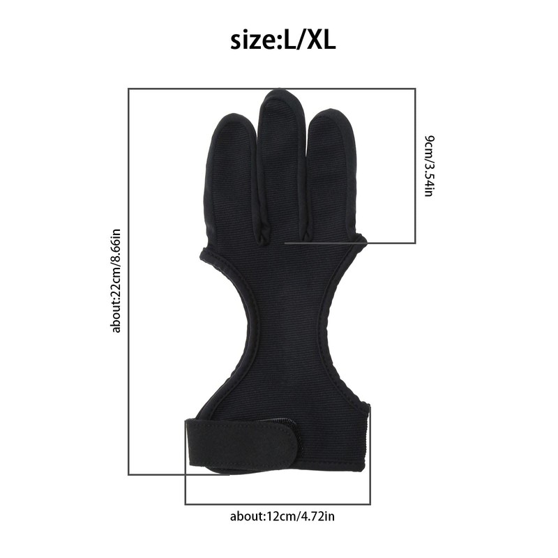 EMSea L/XL Archery Glove 3 Finger Shooting Hunting Leather Gloves