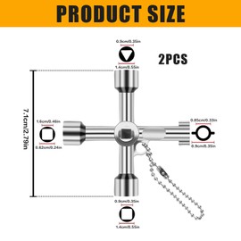 Yeomju 6-Way Square Key Set with Key Ring, Compact and Durable for Electric Cabinets, Gas Water Meter, Ideal for Indoor and Outdoor Applications