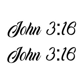 John 3:16 Sticker Vinyl Decal for Car Window Bumper Laptop Christian Bible Verse 2Pack (Black)