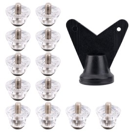 Gosknor 12pcs Football Cleats Screw on Studs, Football Cleats Studs Metal Soccer Shoe Studs Rugby Boot Studs Replacement Football Cleat Spikes for Adults Sports Training