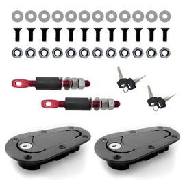Yourkar Flush Hood Latch & Pin Kit, Durable Engine Bonnet Quick Release Latch & Pin Set for Racing Car, Automotive, Universal Car Accessories