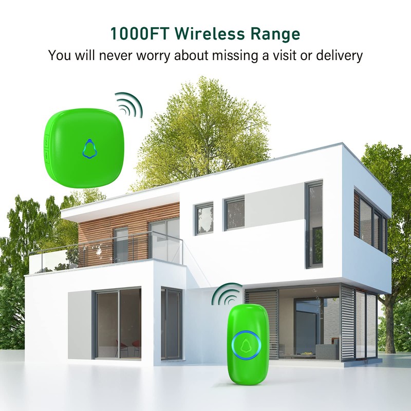 SECRUI Wireless Doorbells for Home, Classrooms, Apartments, Businesses, etc. Easy