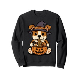 Spooky Jack Russell Terrier Pumpkin Japanese Ramen Noodles Sweatshirt