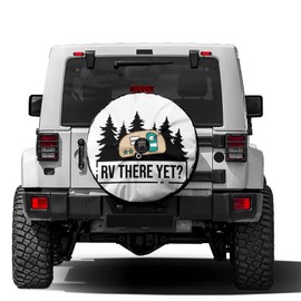 Delerain Spare Tire Cover with Backup Camera Hole RV There Yet Wheel Covers Waterproof Dust-Proof UV Sun Universal Fit for RV Trailer RV SUV Truck (17 Inch for Diameter 31"-33")