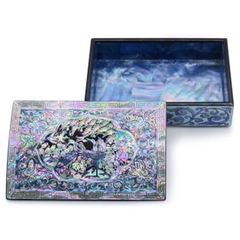 MADDesign Mother of Pearl Jewelry Decorative Trinket Box Handmade Cranes Small