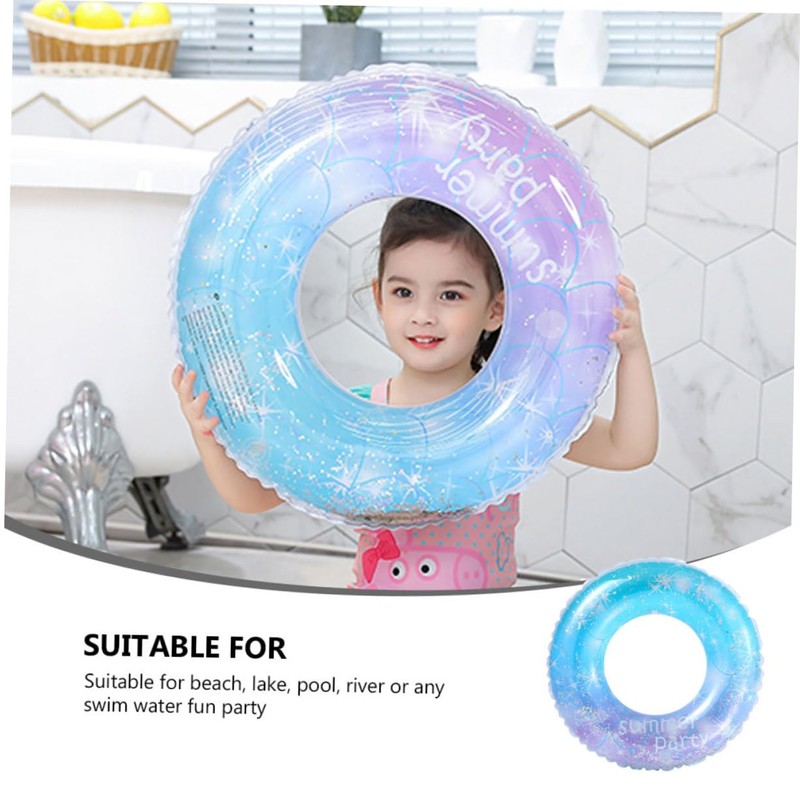 SUPVOX 1Pc Colorful Inflatable Swimming Ring for Adults Fun Pool