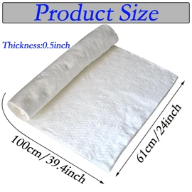 Ceramic Fiber Blanket, Fireproof Insulation Baffle Rated to 2400F,Insulation Blanket for Wood Stove Baffle, Fireplace, Pellet Stove, Chimney, Furnace, Boiler, Pizza Ovens and Forge（39.4x24x0.5inch）