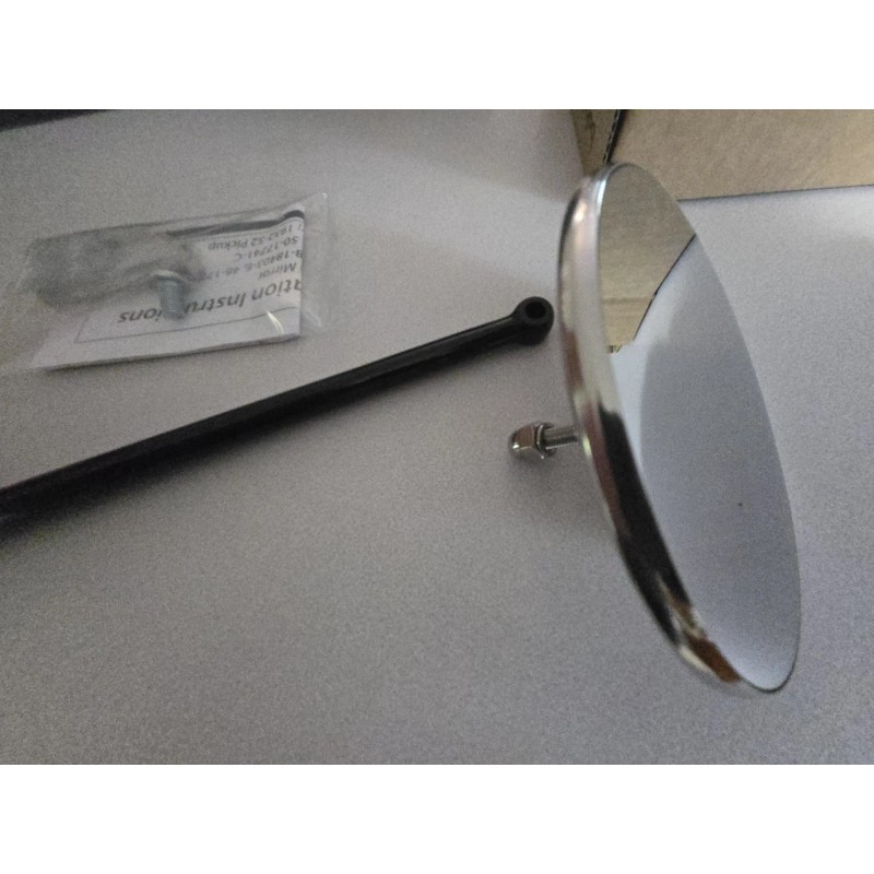 Ford 1935-1947 FORD Pickup Hinge Pin Mirror, Black Straight Arm.