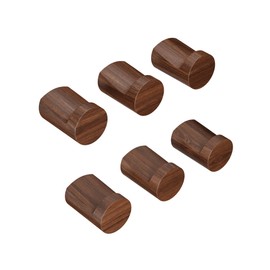 OLETNY Wood Wall Hooks 6 Pack, Heavy Duty Coat Hooks Wall Mounted Rustic Natural Wooden, Handmade Hat Hooks Rack for Hanging Bathroom Towels, Clothes, Bags (Walnut Wood)