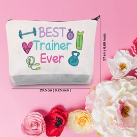 TSOTMO Trainer Gift Coach Gift Best Trainer Ever Zipper Bag Appreciation Gift Thank Gift For Trainer Coach Training Job Gift Personal Trainer Gifts (Trainer Ever)