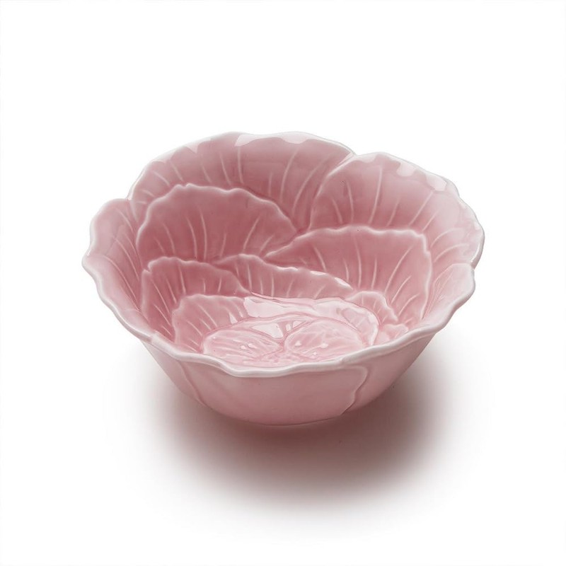 Two's Company Flower Tidbit Bowl, 6-inches Diameter, Porcelain, Pink, Set