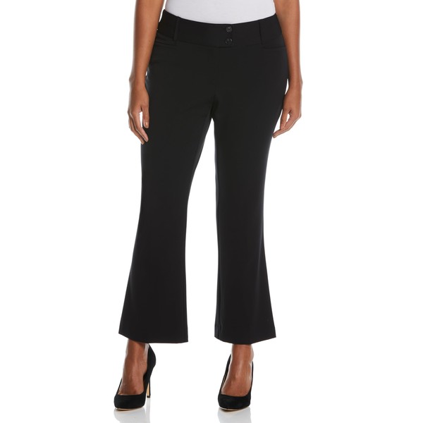 Rafaella Women's Petite Curvy Fit Short Length Boot Cut Pants,