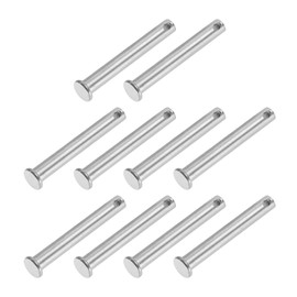 PATIKIL 8 x 60 mm Einzel Loch Clevis Pins, 10 Stück 304 Edelstahl Flachkopf Pin für Hitch Pin Lock Link Scharnier Systeme, Silber