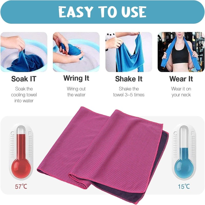 MEZOKUCEL 4 Pcs Cooling Towel, Ice Towel, Microfiber Towel, Soft