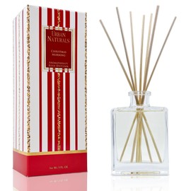 Urban Naturals Christmas Morning Reed Diffuser Set – Aromatic Rosemary, Eucalyptus, Balsam Spruce, Orange, Cedar & Amber – Sleek Rectangular Refillable Glass Bottle – Made in The USA