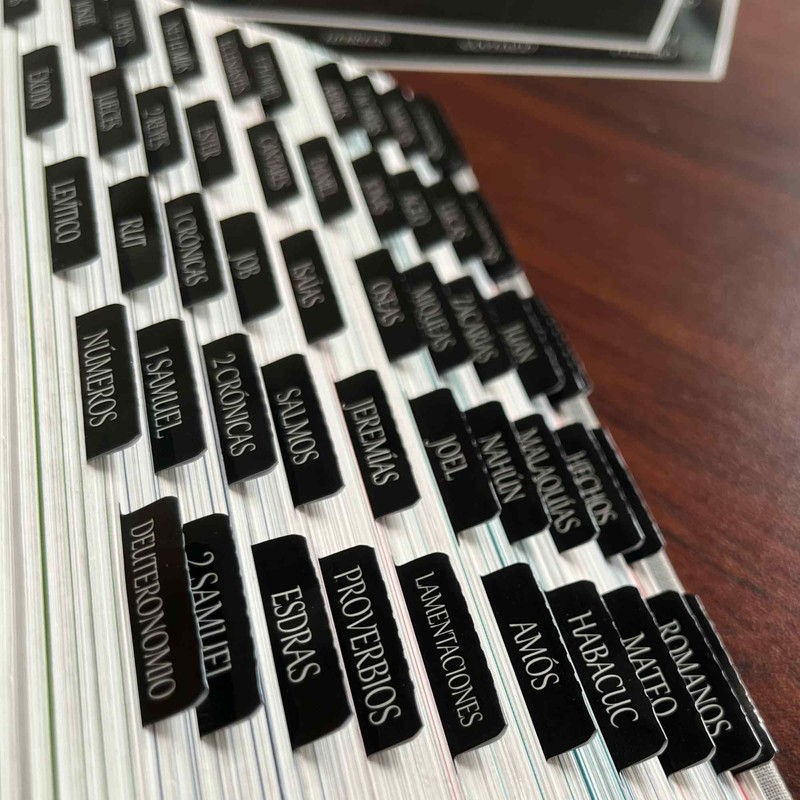 Spanish Laminated Bible Tabs, pestañas para biblia en español, Reposition