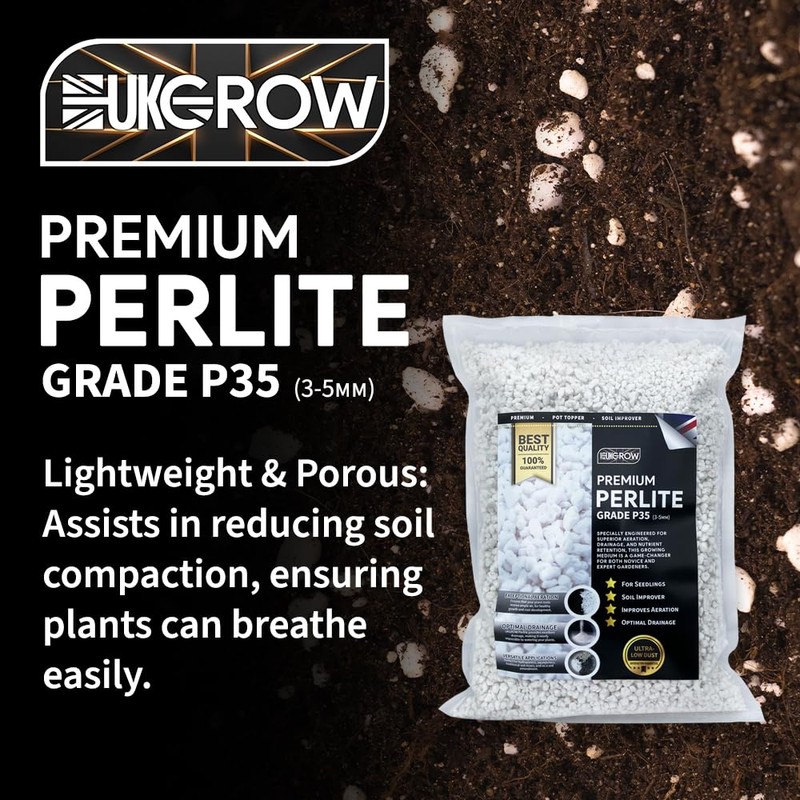 UKGrow Essential Perlite 2L: Horticultural Excellence in Medium Granules for
