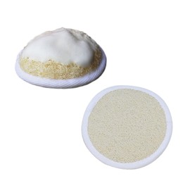 IWOWHERO 2pcs Plant Loofah Face Cleaning Brush Gentle Scrubbing Tool for Deep Cleansing and Makeup Removal for All Skin Types White