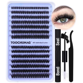 DIY Lash Extension Kit Fluffy Eyelash Extension Kit 60D+80D Thick Cluster Lashes with Lash Bond and Seal Lash Glue Wispy Individual Eyelashes Cluster Kit with Lash Tweezers by TOOCHUNAG