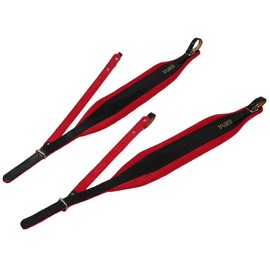 D'Luca DSB-BKLRDV Pro SB Series Genuine Leather Accordion Straps, Black/Red