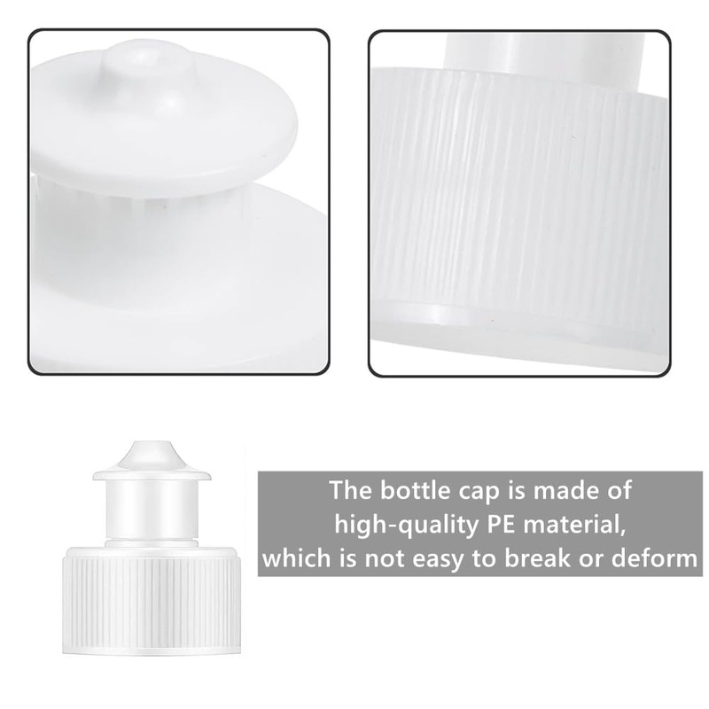 FZGLHQQ 20Pcs Push Pull Caps Reusable Bottle Caps Plastic Push