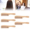 5pcs Bamboo Hair Comb Anti Statics Round Teeth Fragrance Wide
