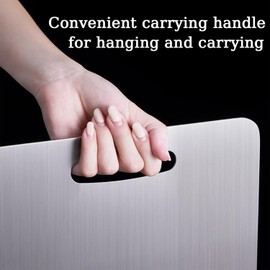 METOY Titanium Cutting Board,316 Stainless Steel Cutting Board,Upgrade Double Sided Food-Grade Chopping Board for Meat Vegetable - Perfect for Various Cooking Tasks (L)