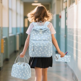 Bluboon School Backpack Teens Girls Boys Kids School Book Bags with Lunch Box Pencil Bag