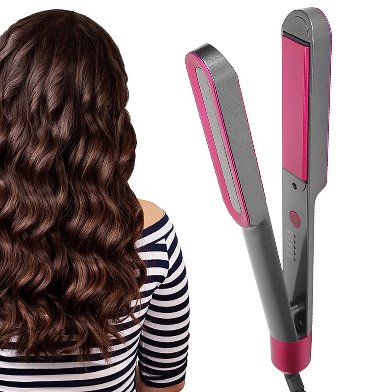 Hair Curler Straightener Dual Use Ceramic Barrel Adjustable Temperature Hairstyling