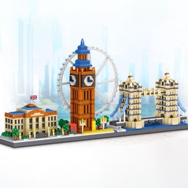 SEMKY Micro Mini Blocks London Skyline Famous Landmark Model Set,(3110Pieces) -Building and Architecture Toys Gifts for Kid