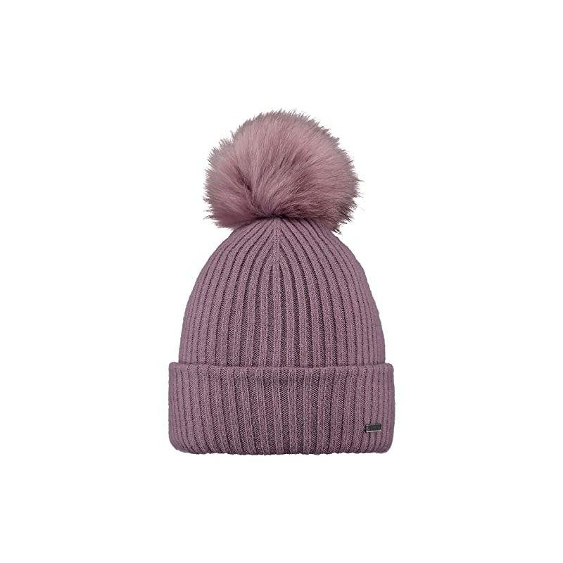 Barts Knitted Winter Bobble Hat Kenzie, mauve