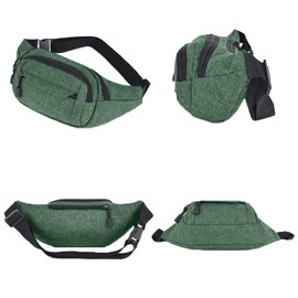 Bumbag Fanny Pack Waist Hip Bag for Men Women Kids Waterproof for Travel Festival Hiking Walking Running Outdoors Sports (Green)