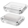 Linkidea 2 Pack Rectangle Glass Soap Dish, Bar Soap Sponge