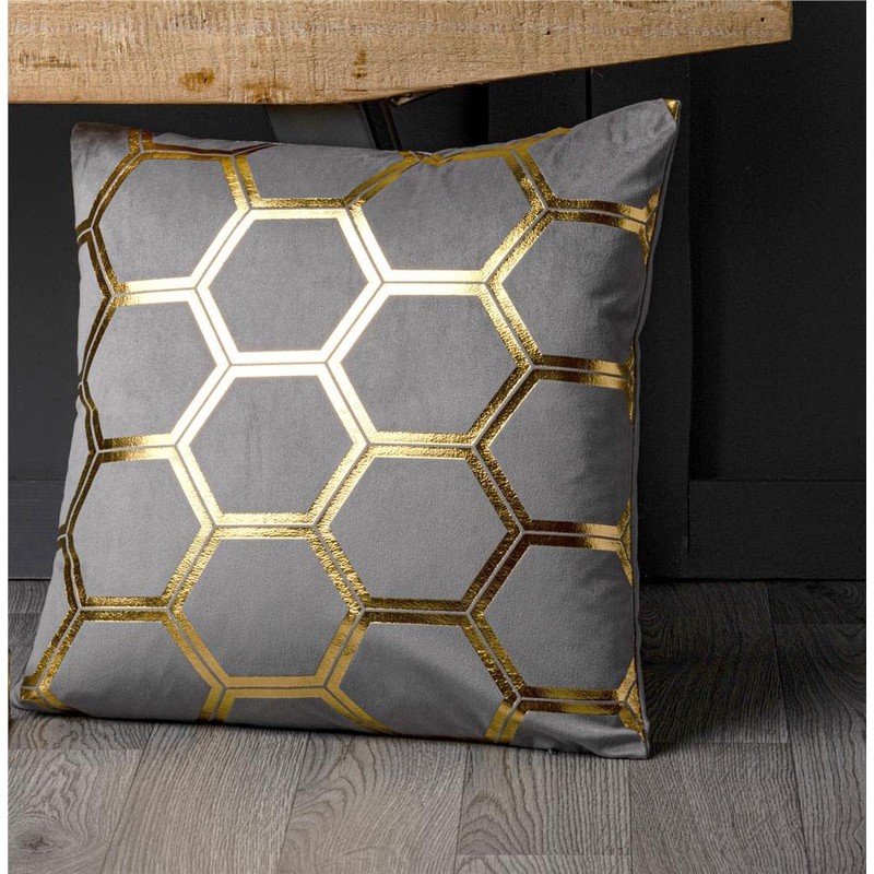 Red Rainbow 4 Pack Gold Metallic Velvet Cushion Covers Marble