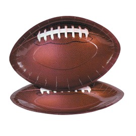Fun Express Football Shaped Dinner Plates - 8 Plates - Great for football viewing parties